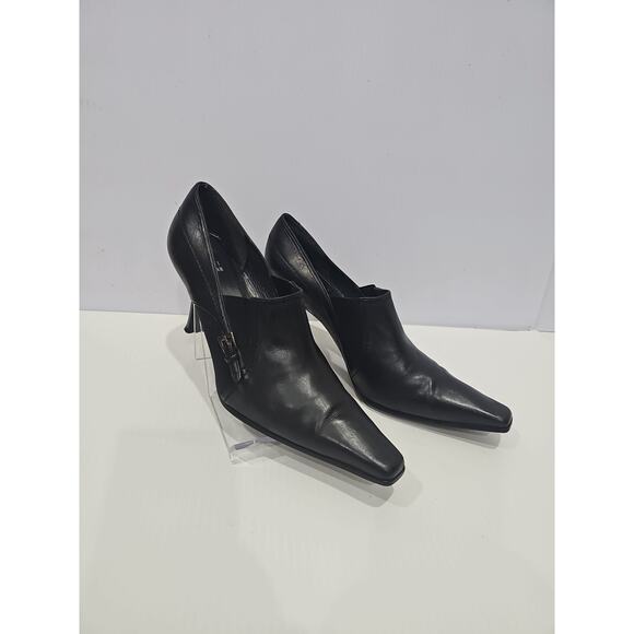 Stuart Weitzman Black Leather Heel Shoe Booties Sz. 9.5 /40 - Picture 10 of 10